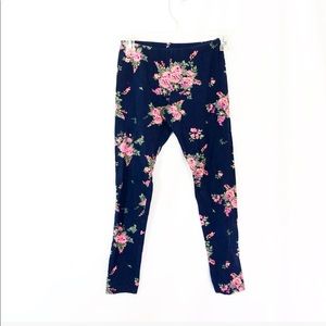 NAVY & CORAL FLORAL LEGGINGS